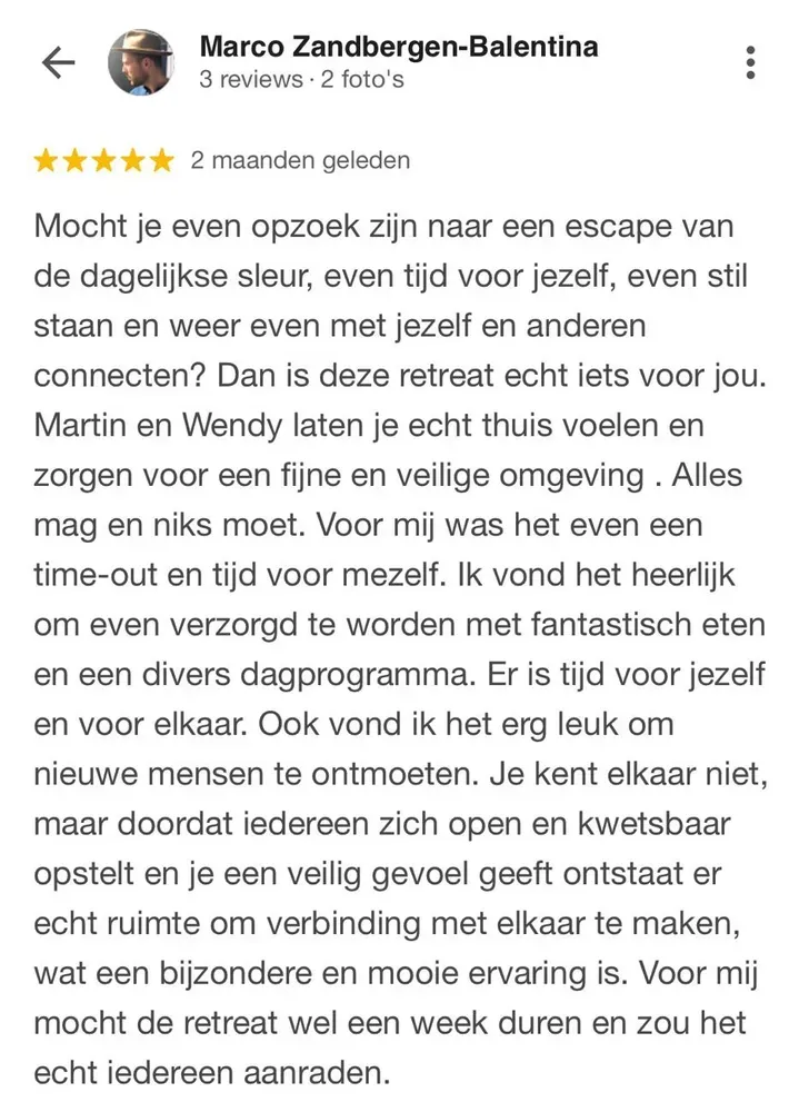 Review van deelnemer Marco Zandbergen-Balentina