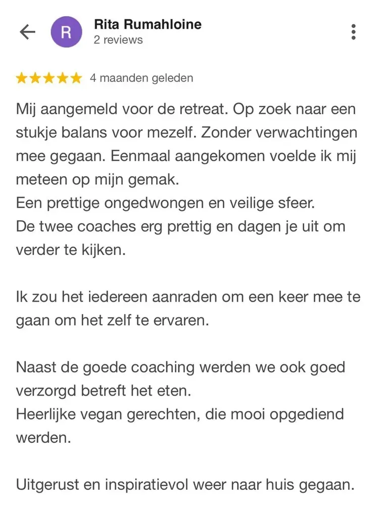 Review van deelnemer Rita Rumahloine