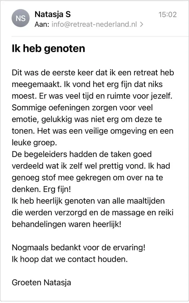 Review van deelnemer Natasja